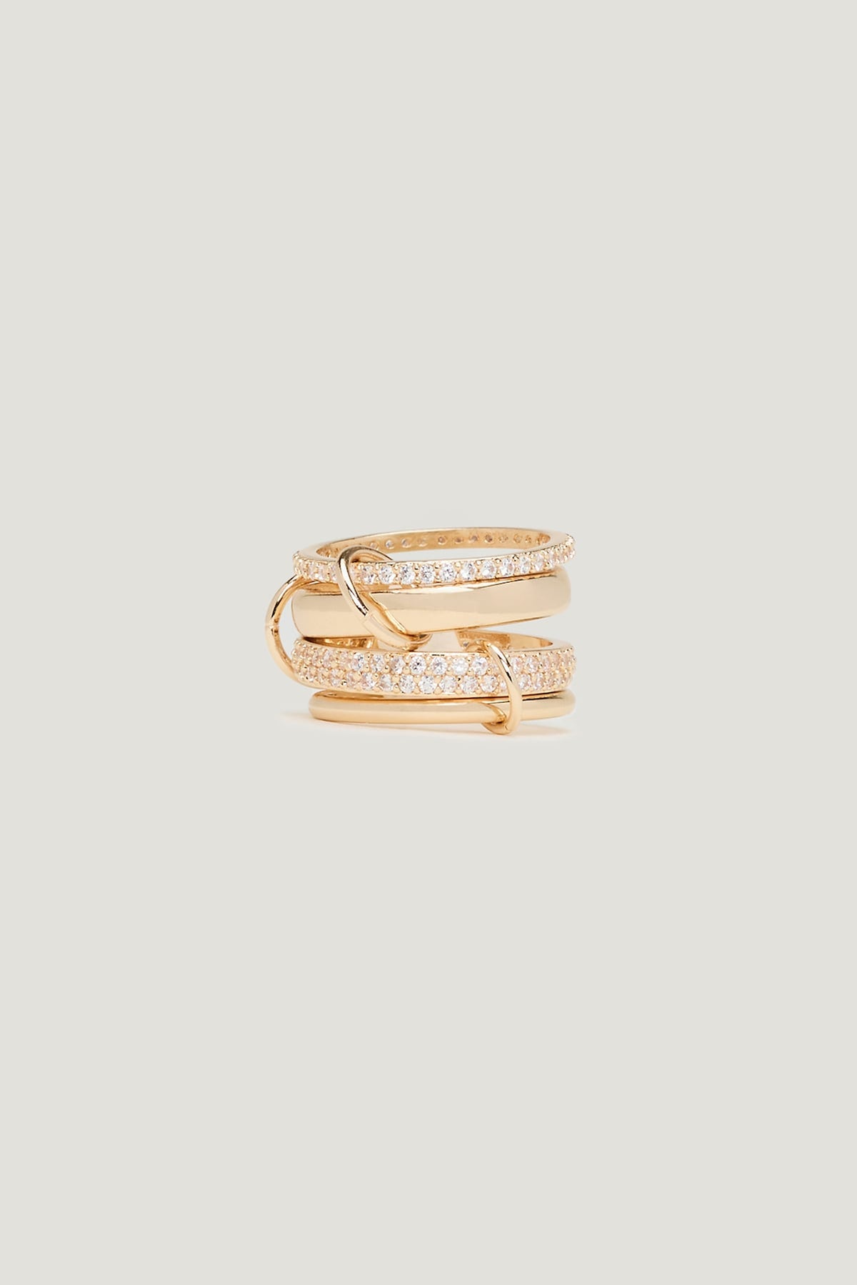 Dynamite 4-Pack Stackable Gem Rings White