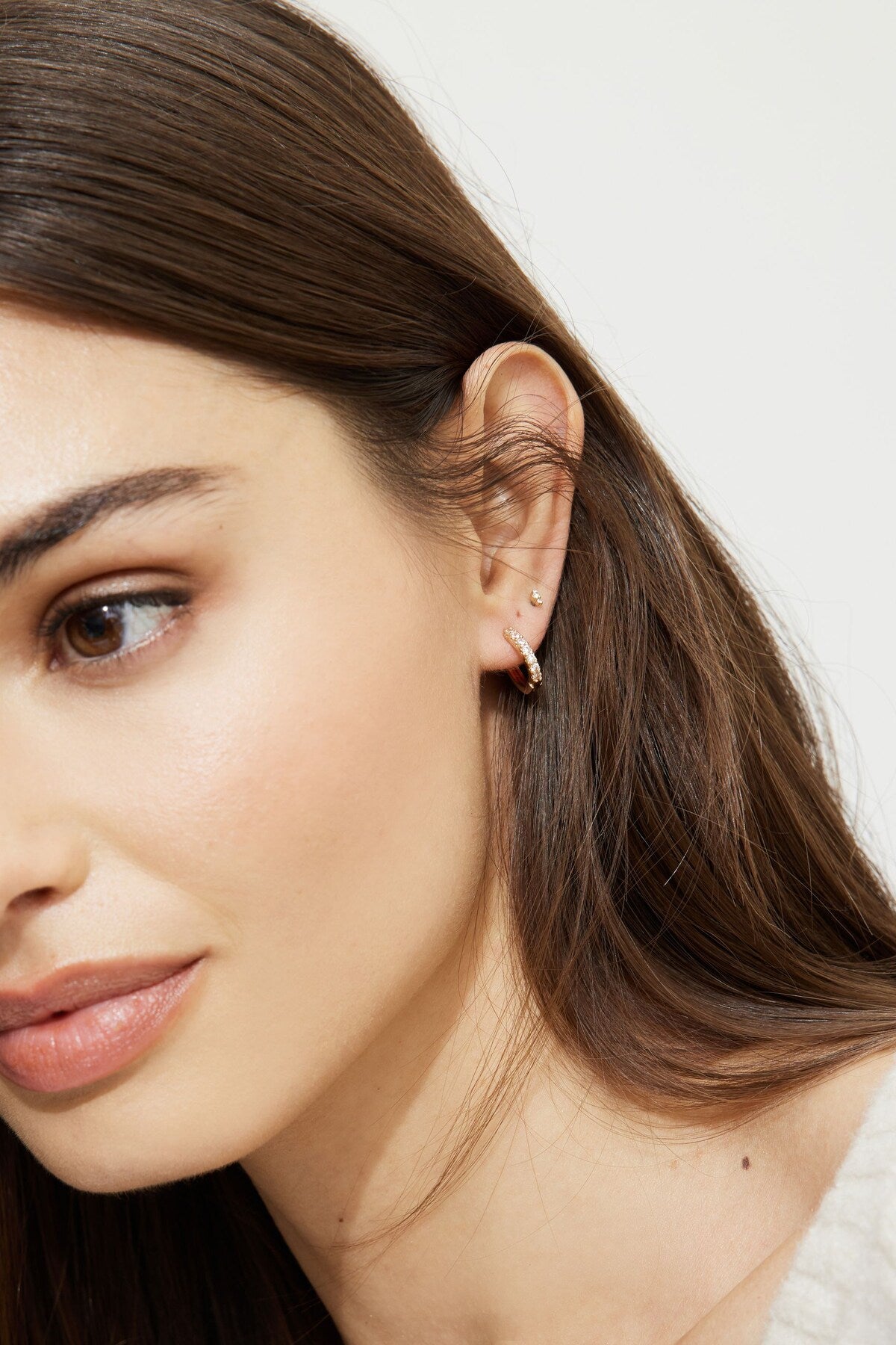 Dynamite 3-Pack Delicate Linear Hoop Earrings White