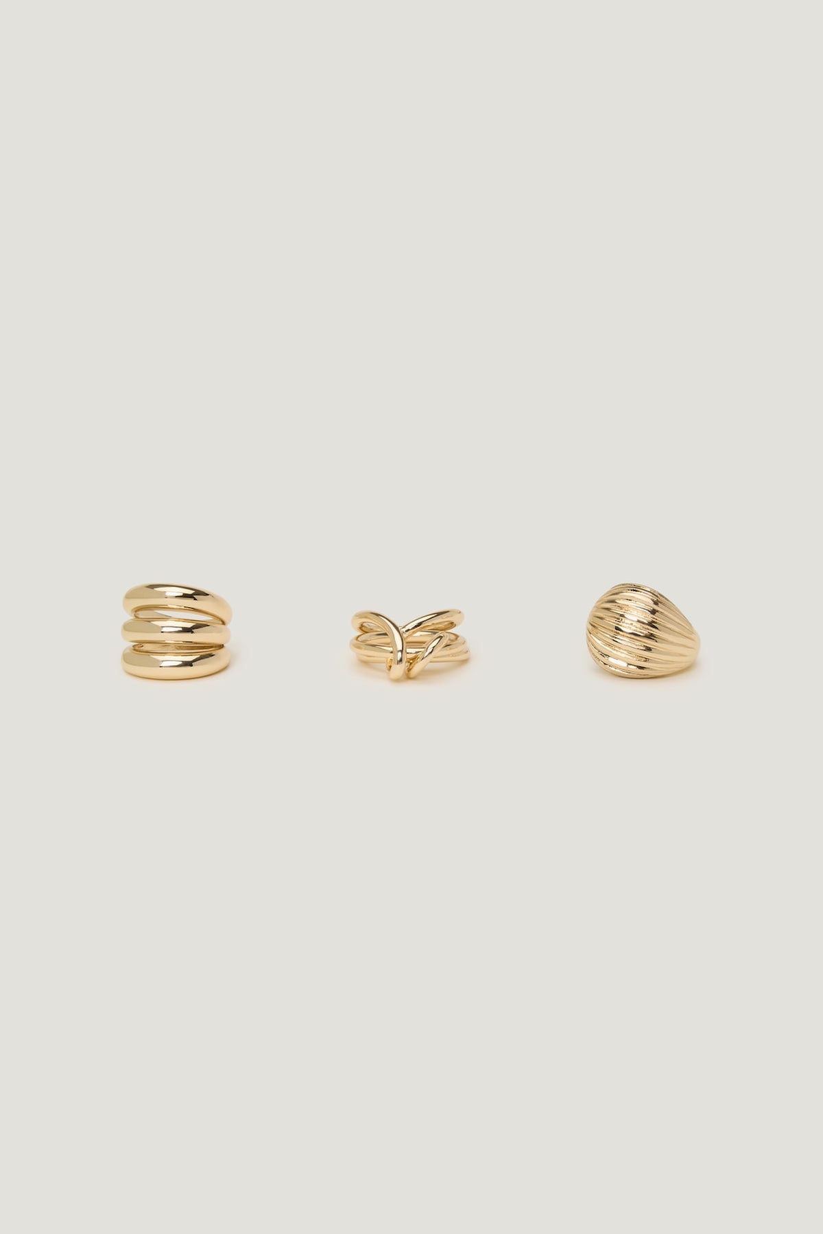 Dynamite 3-Pack Chunky Rings Yellow