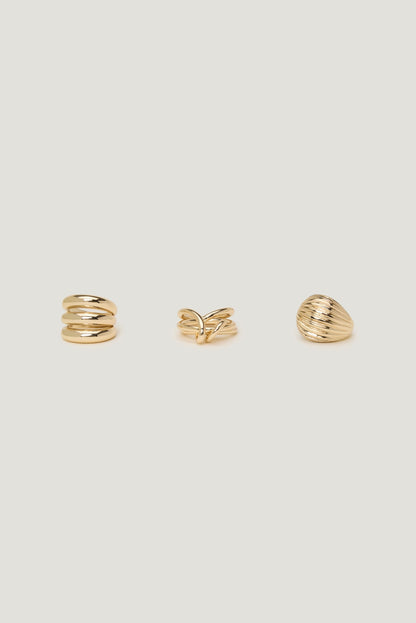 Dynamite 3-Pack Chunky Rings Yellow