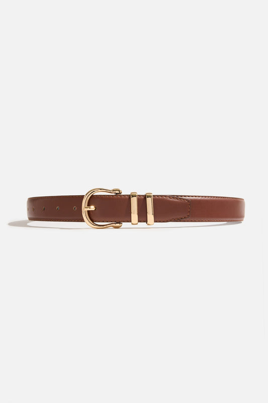 Dynamite Classic Faux Leather Belt Brown