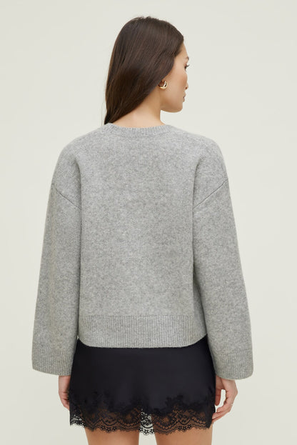Dynamite Relaxed V Neck Cardigan Gray