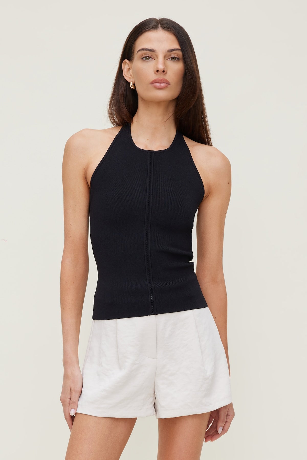 Dynamite Halter Sweater Tank Top Black