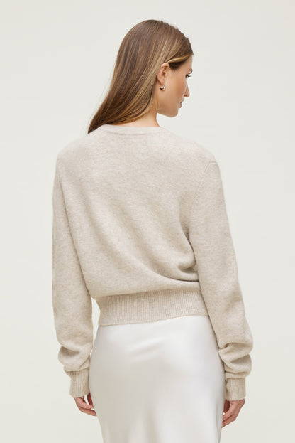 Dynamite Rebecca Crewneck Cardigan Gray