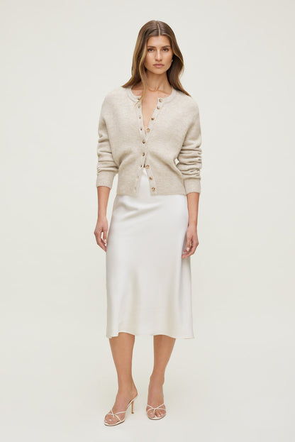 Dynamite Rebecca Crewneck Cardigan Gray