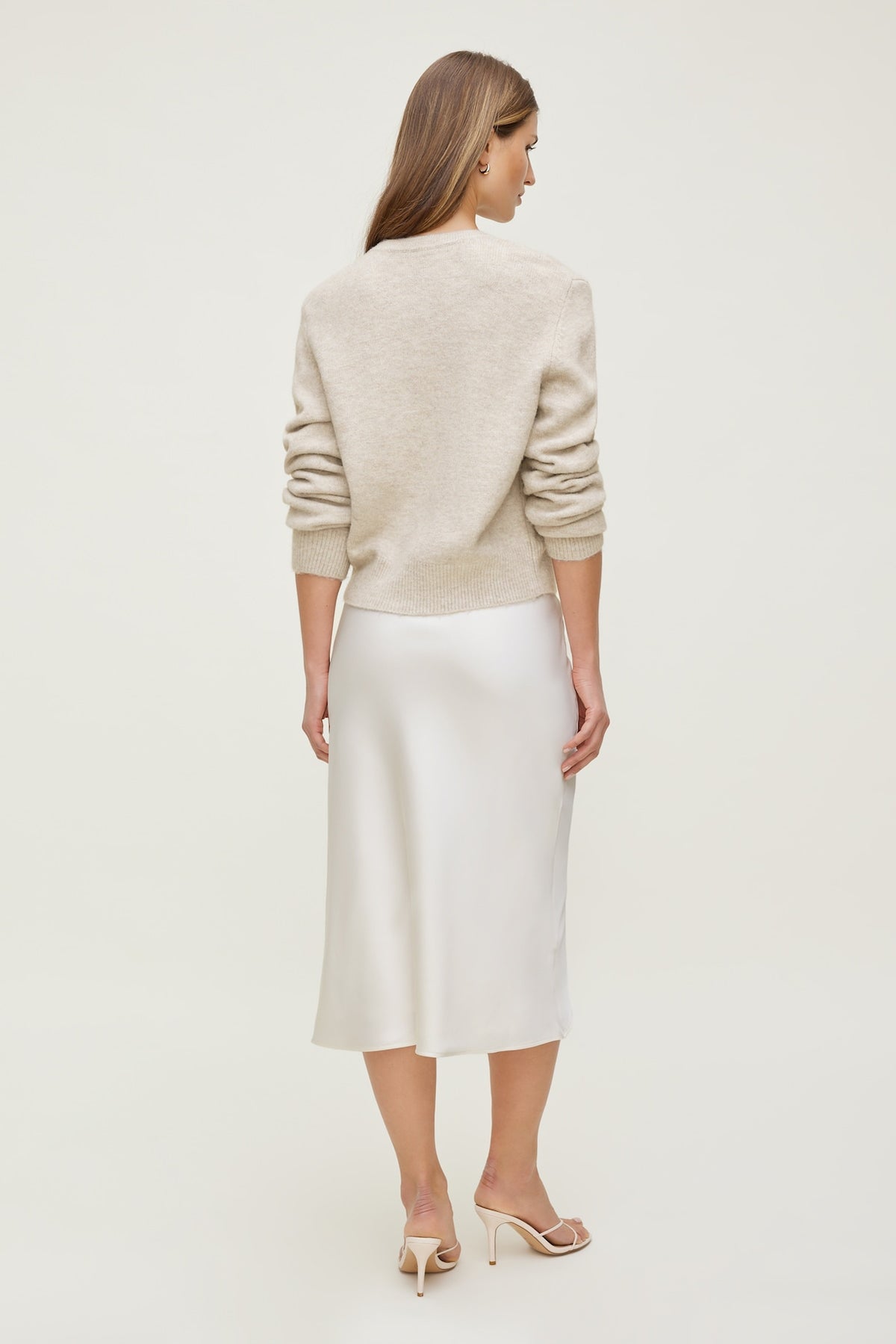 Dynamite Rebecca Crewneck Cardigan Gray
