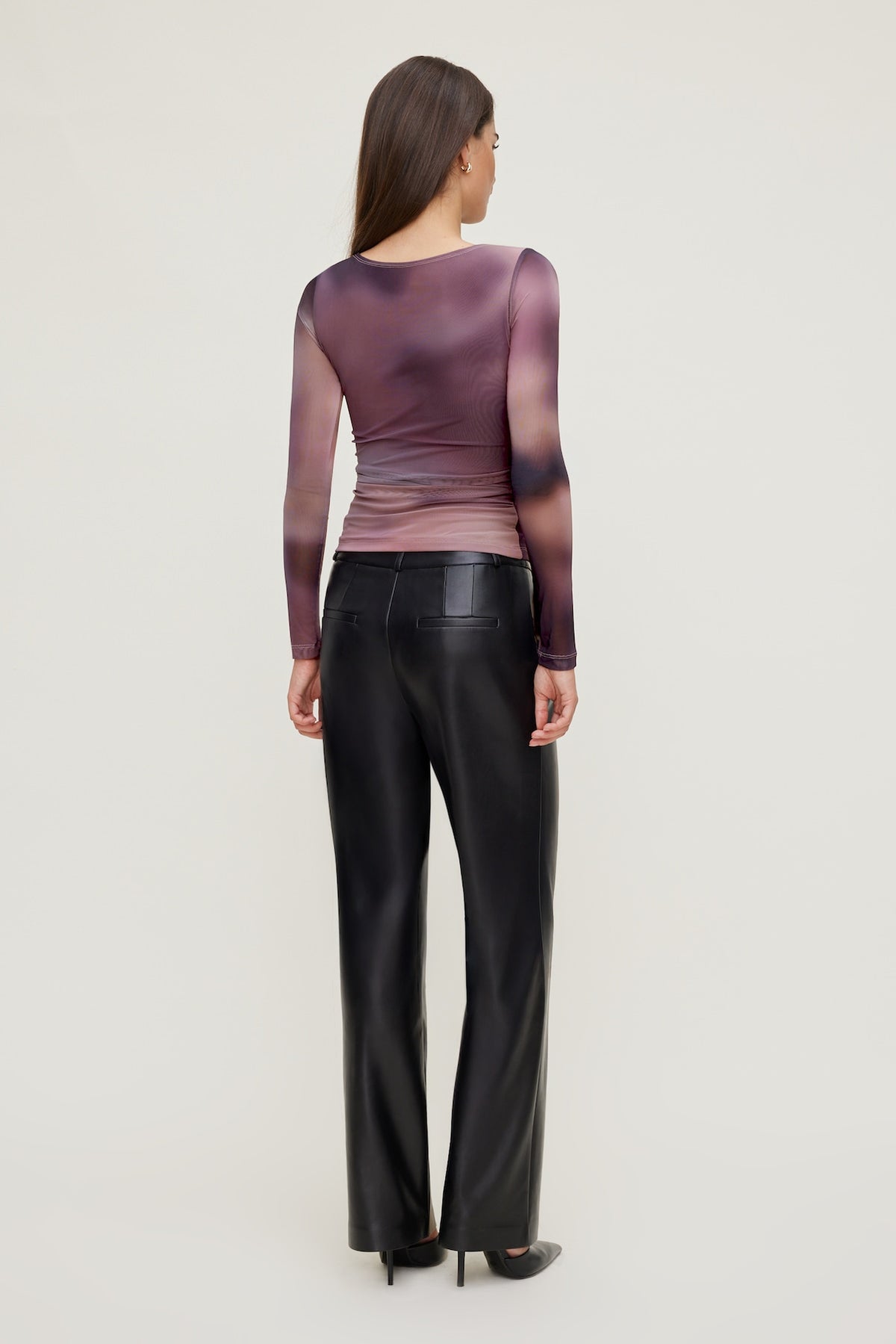Dynamite Stella Long Sleeve Mesh Top PURPLE