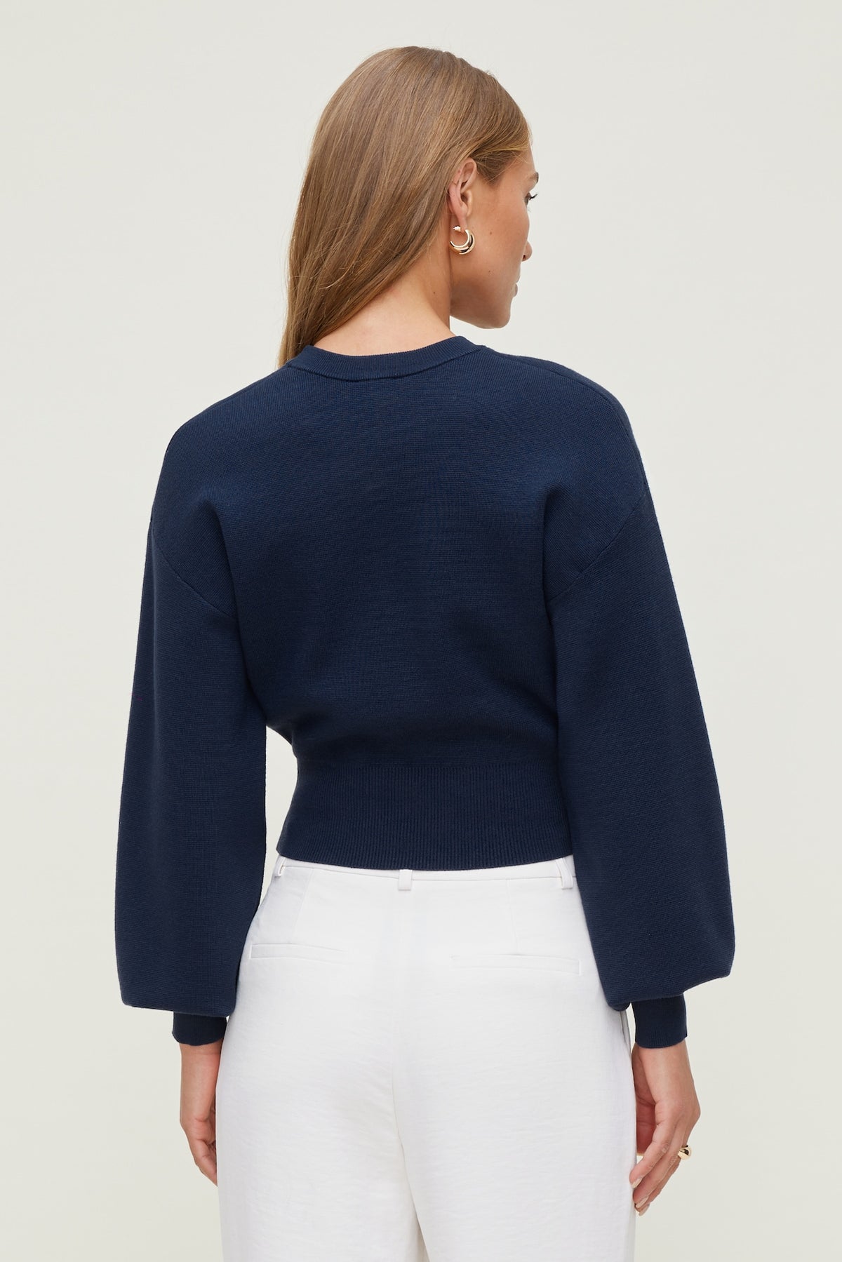 Dynamite Balloon Sleeve Sweater Blue