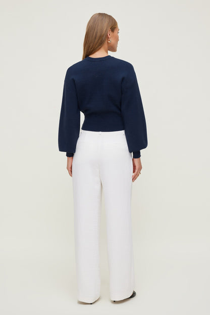 Dynamite Balloon Sleeve Sweater Blue