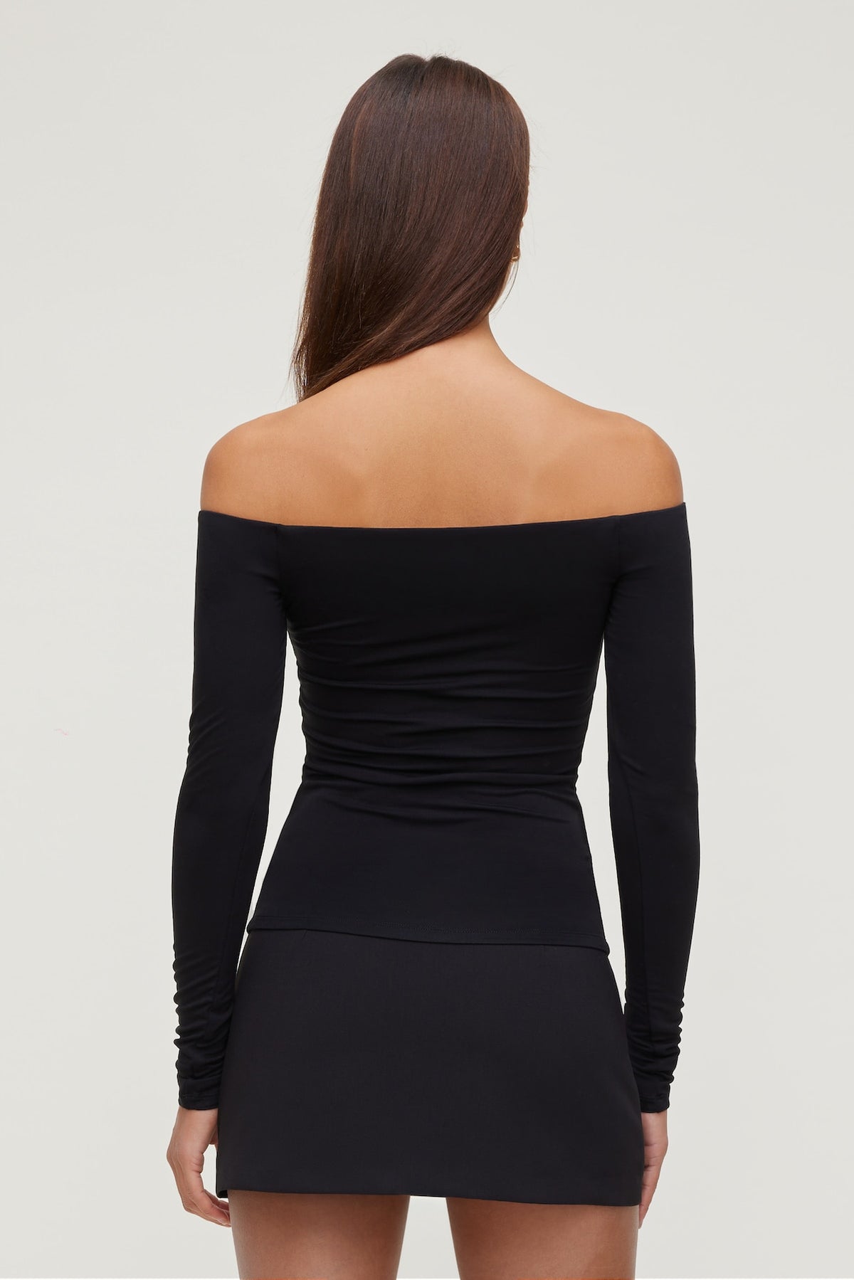 Dynamite Off Shoulder Long Sleeve Top Black