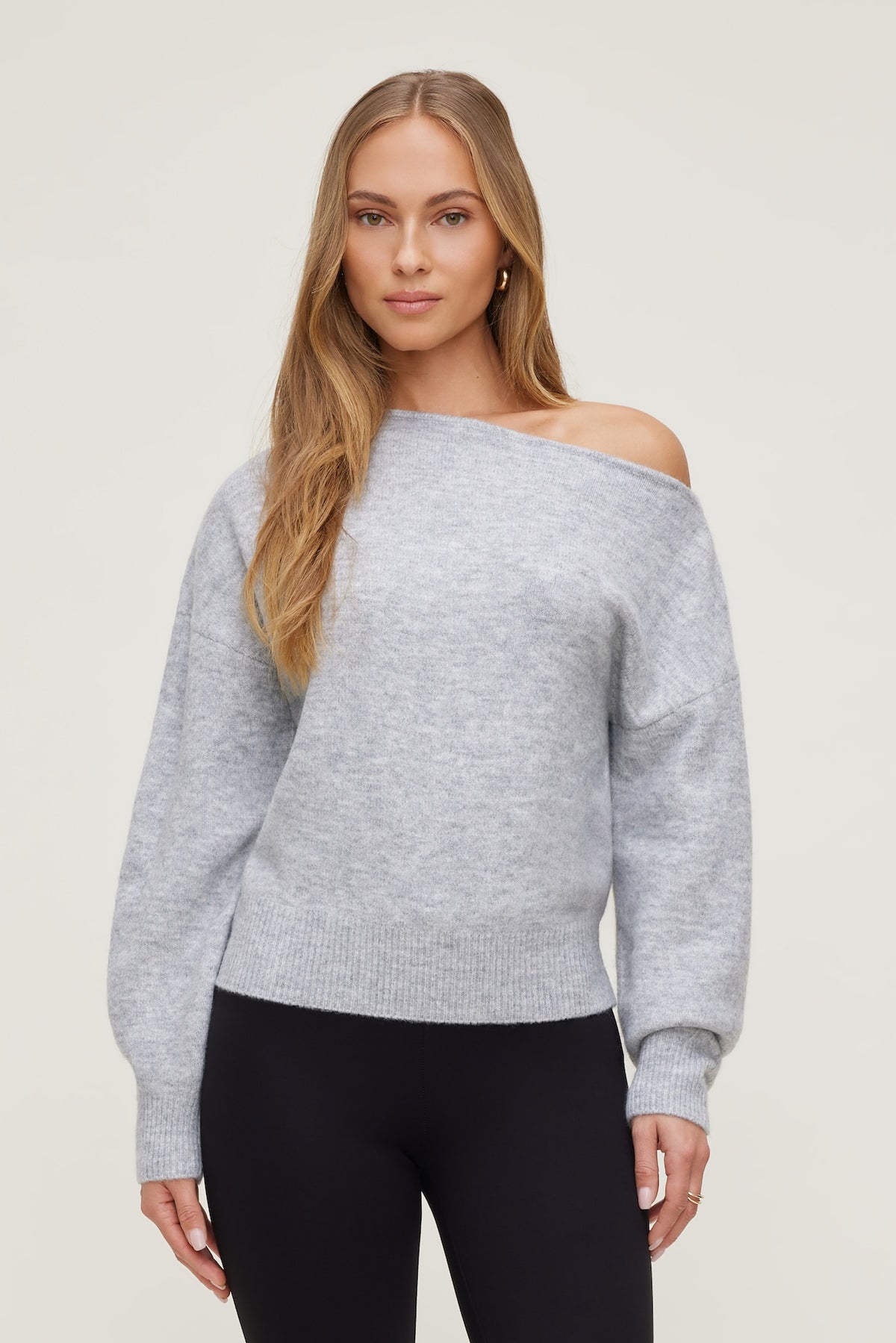 Dynamite Lola Off Shoulder Sweater Gray