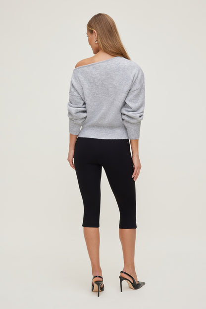 Dynamite Lola Off Shoulder Sweater Gray