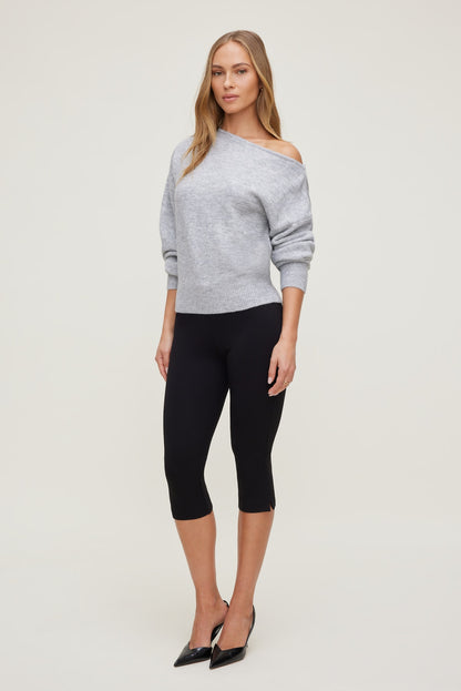 Dynamite Lola Off Shoulder Sweater Gray