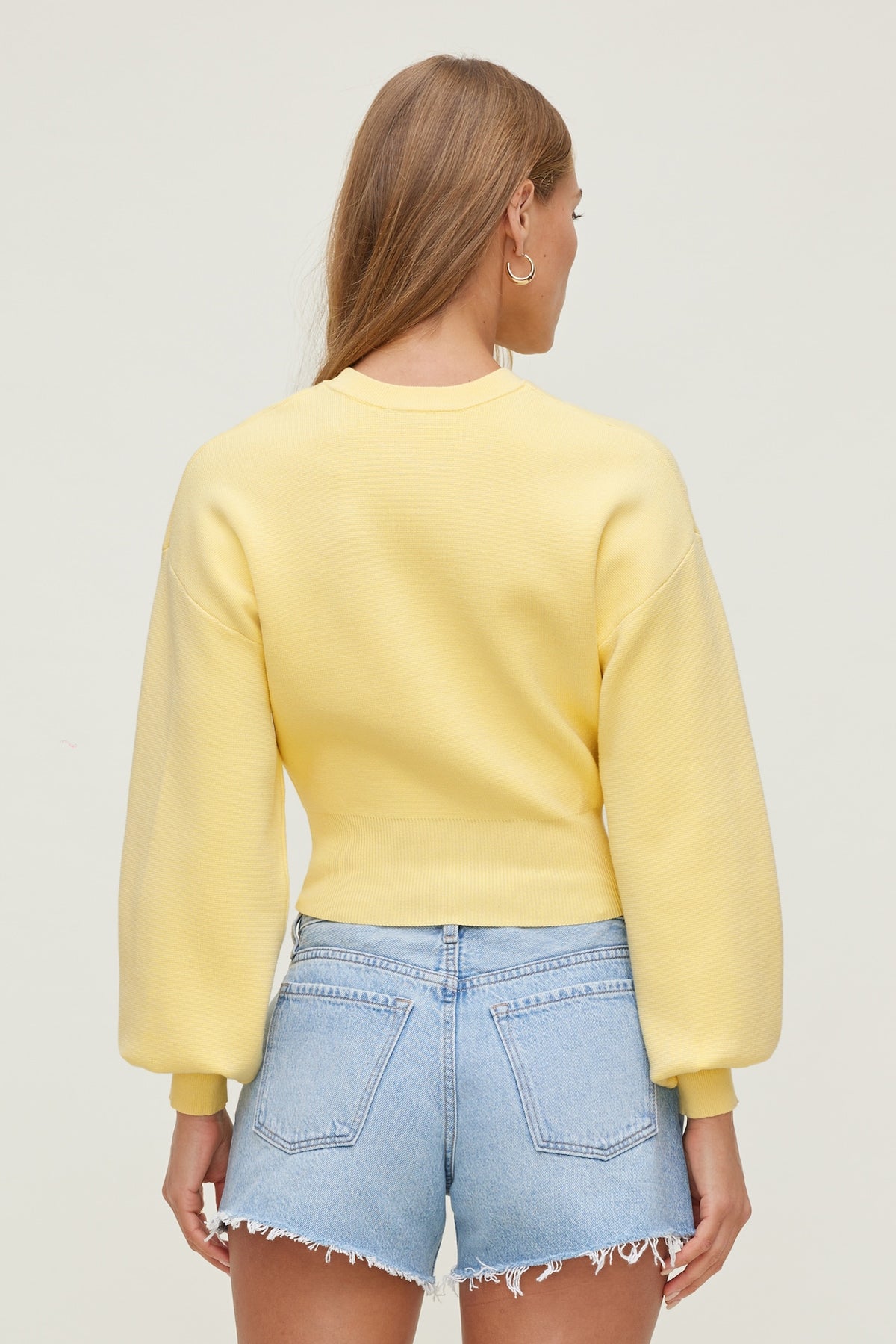 Dynamite Balloon Sleeve Sweater Yellow