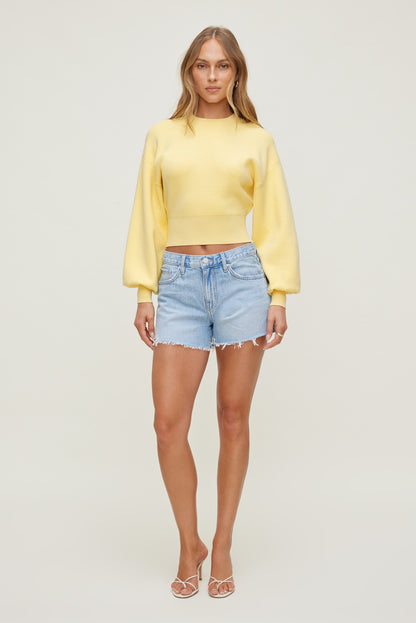 Dynamite Balloon Sleeve Sweater Yellow