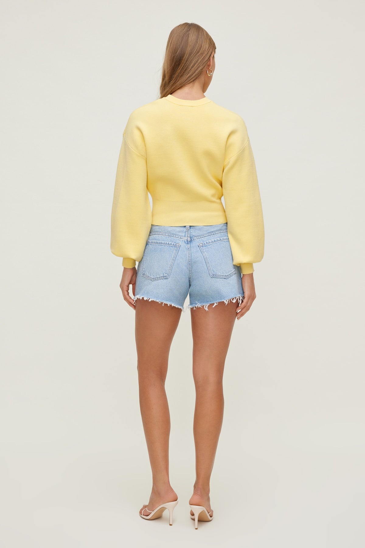 Dynamite Balloon Sleeve Sweater Yellow