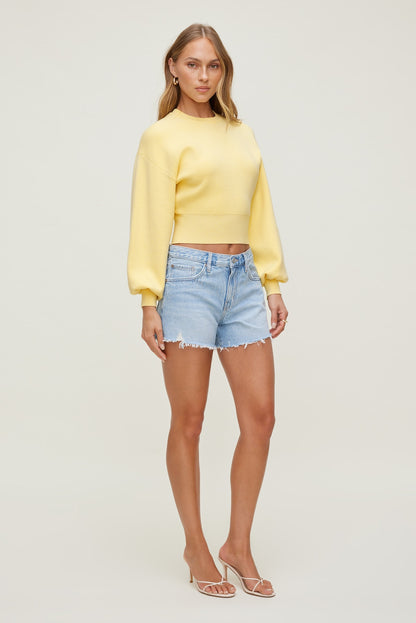 Dynamite Balloon Sleeve Sweater Yellow