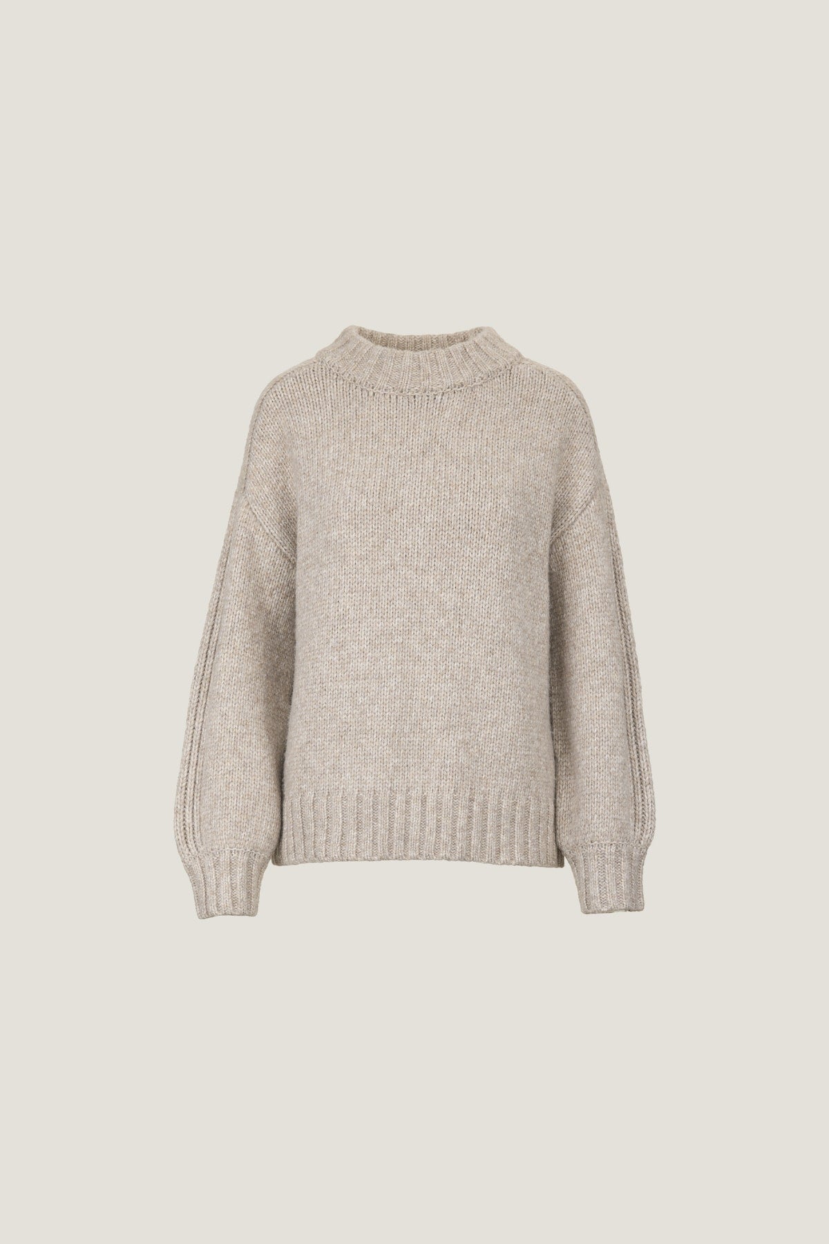 Dynamite Mabel Chunky Crewneck Sweater Beige
