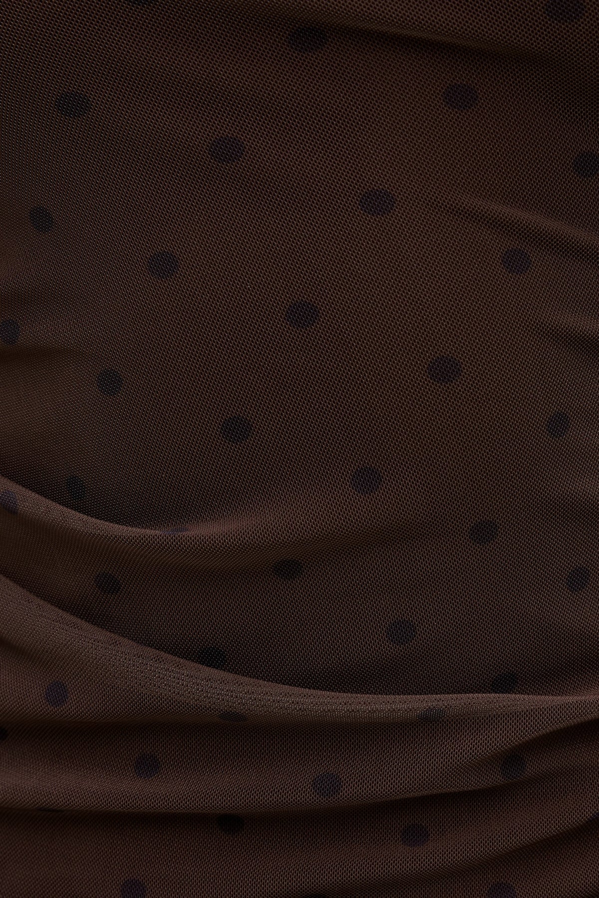 Dynamite Cleo Printed Mesh Long Sleeve Top Brown