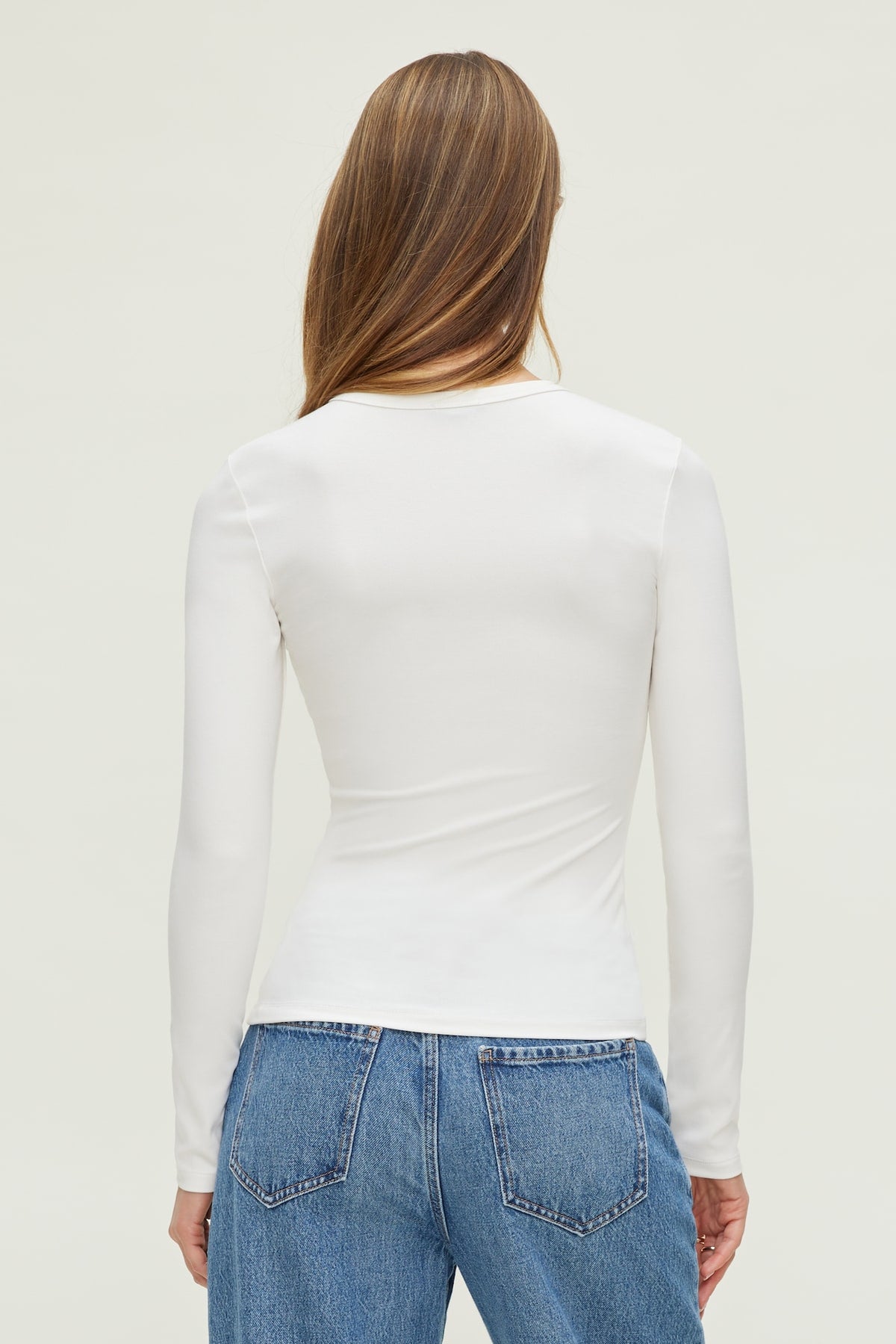Dynamite Rumi Long Sleeve T Shirt Beige