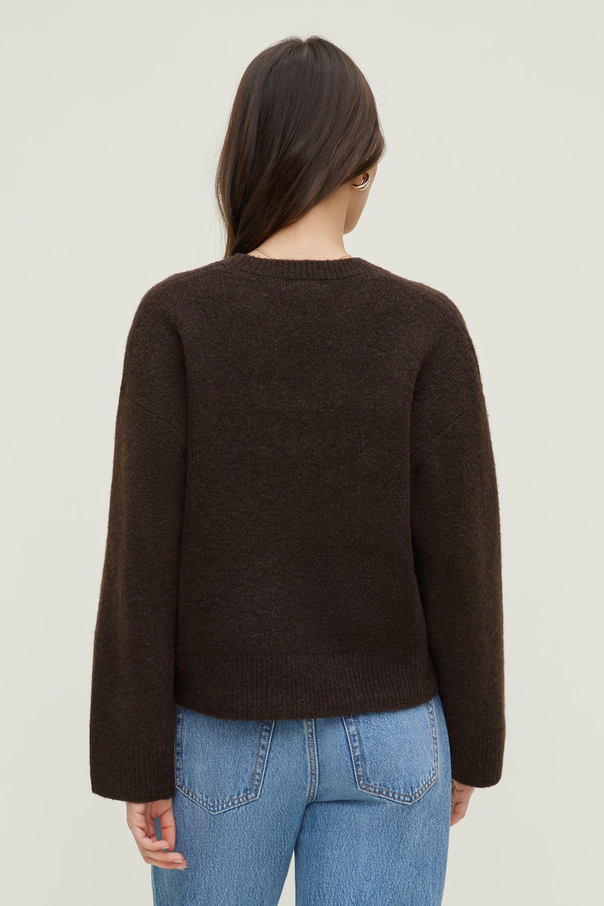Dynamite Relaxed V Neck Cardigan Brown