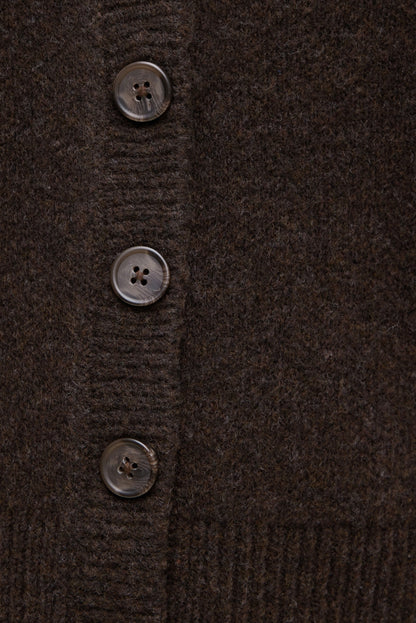 Dynamite Relaxed V Neck Cardigan Brown