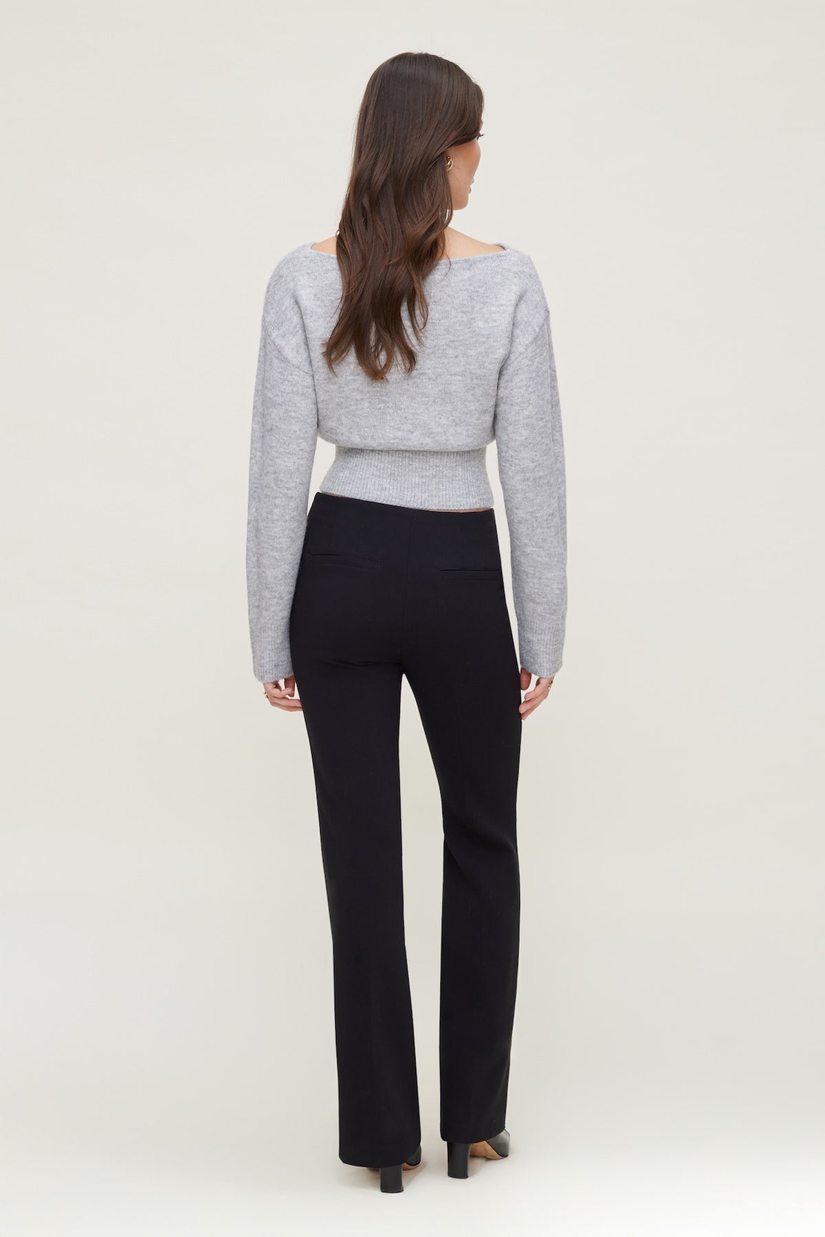 Dynamite Juliet Cinched Boat Neck Sweater Gray