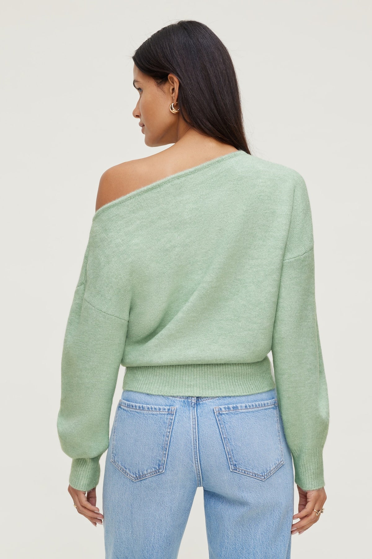 Dynamite Lola Off Shoulder Sweater GREEN