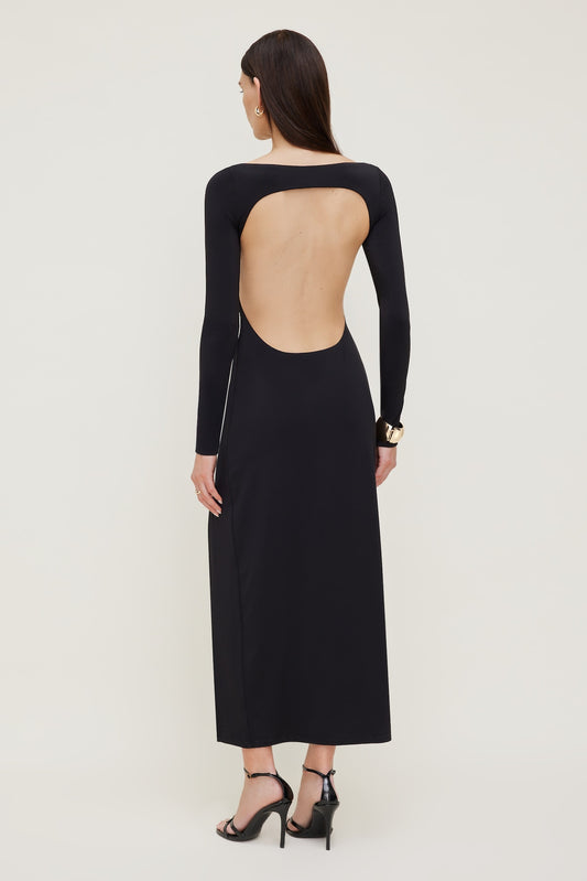 Dynamite Sculpt Open Back Maxi Dress Black