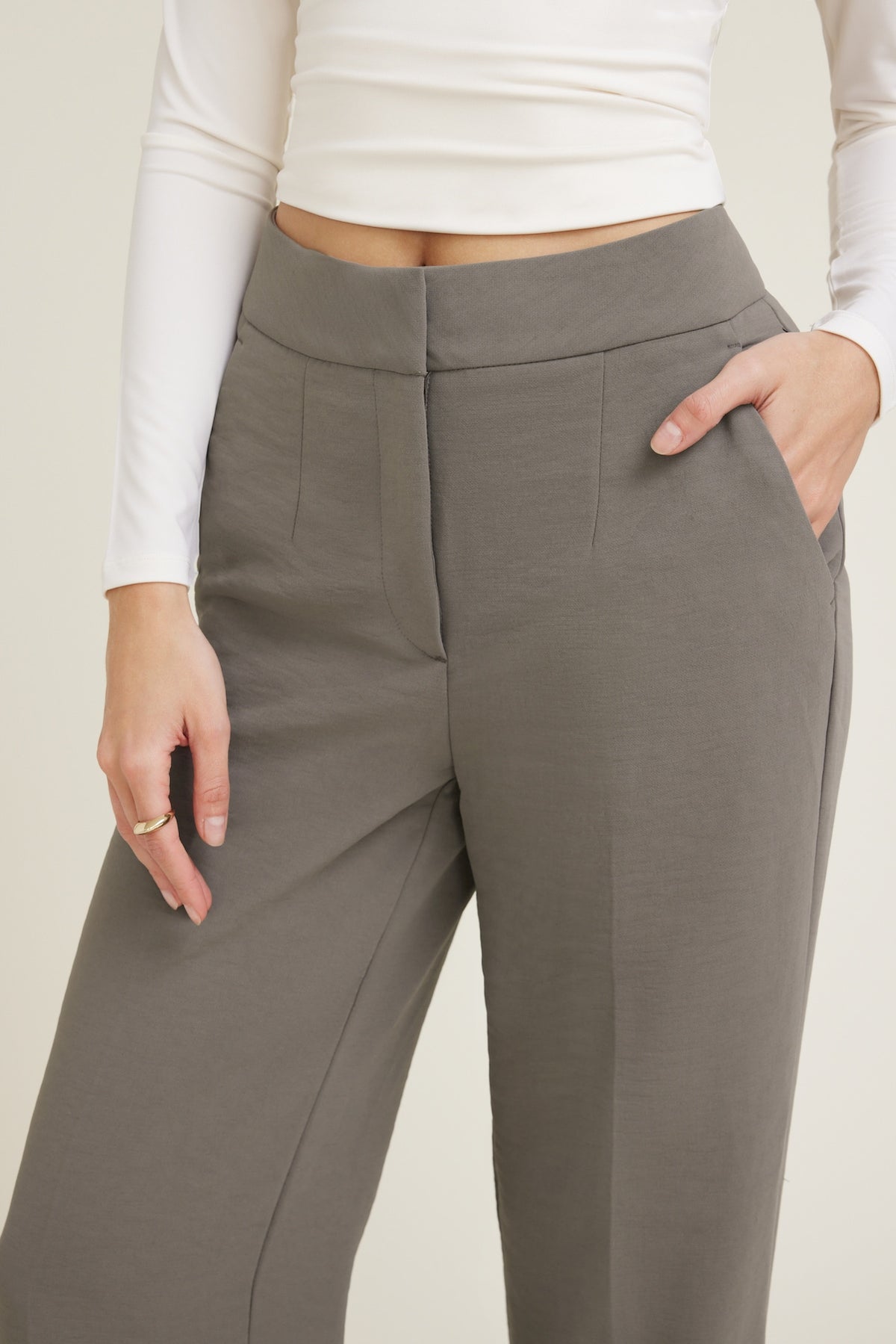 Dynamite Yasmin Airflow Straight Leg Pants Brown