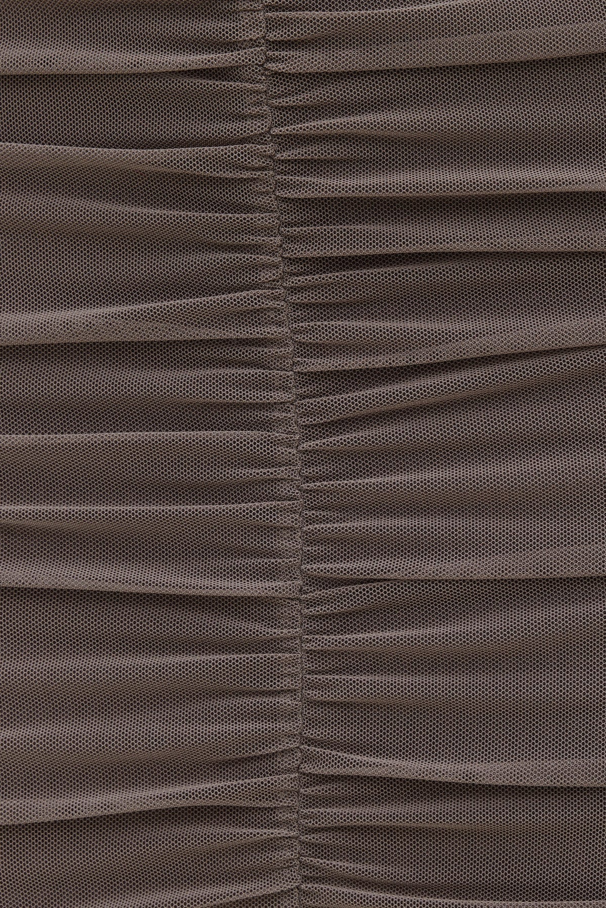Dynamite Ruched Mesh Maxi Skirt Brown