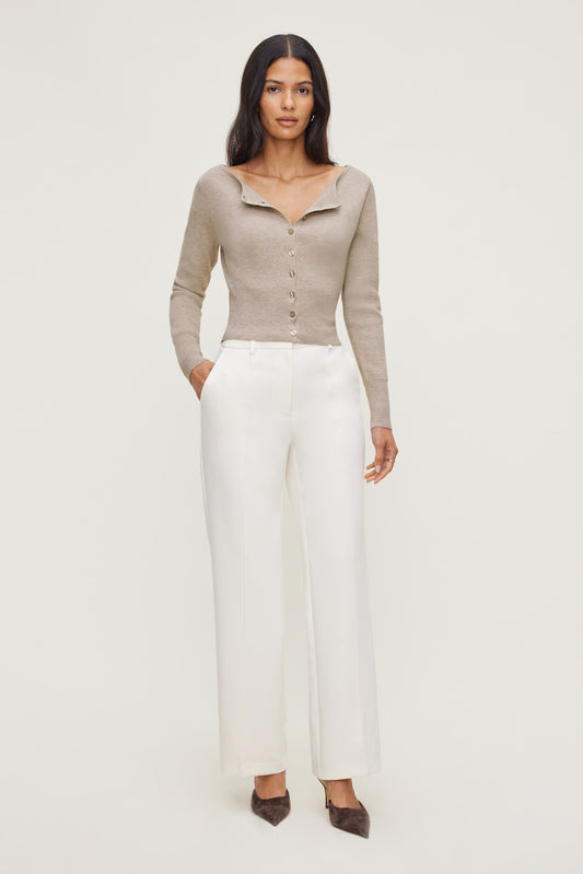 Dynamite Pintuck Straight Leg Pants Beige