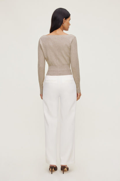 Dynamite Pintuck Straight Leg Pants Beige