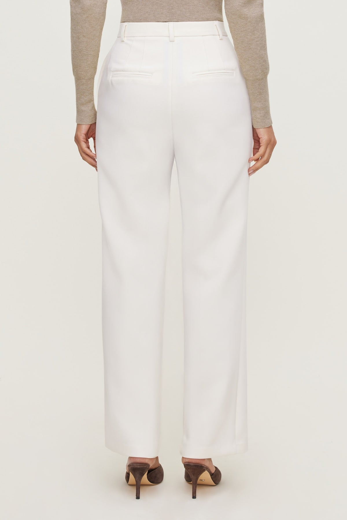 Dynamite Pintuck Straight Leg Pants Beige