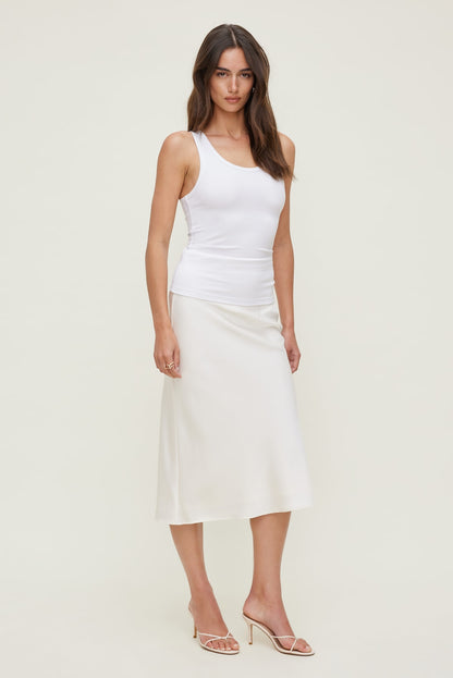 Dynamite Ellie Ribbed Tank Top White