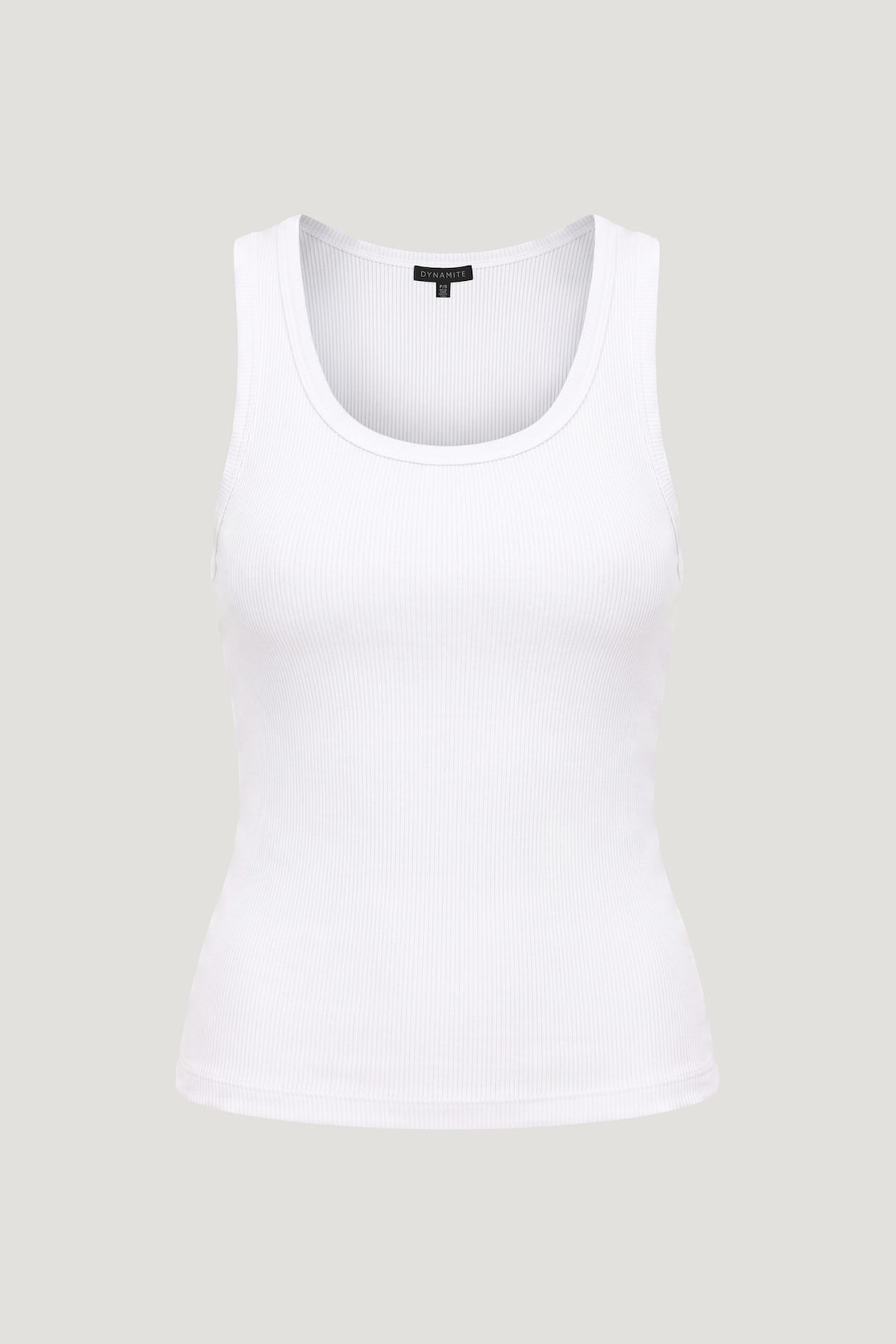 Dynamite Ellie Ribbed Tank Top White