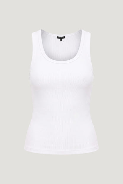 Dynamite Ellie Ribbed Tank Top White