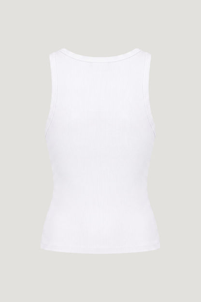 Dynamite Ellie Ribbed Tank Top White
