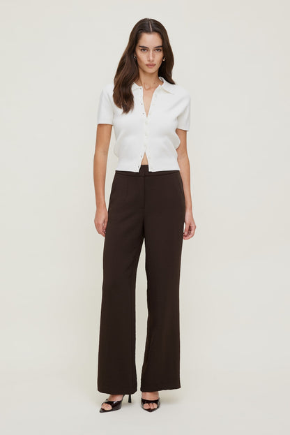 Dynamite Yasmin Airflow Straight Leg Pants Brown