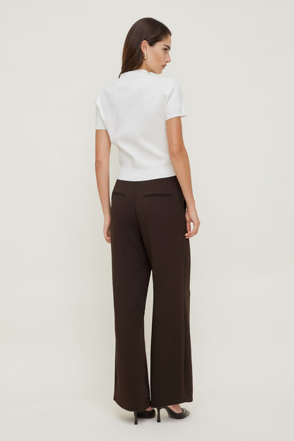Dynamite Yasmin Airflow Straight Leg Pants Brown
