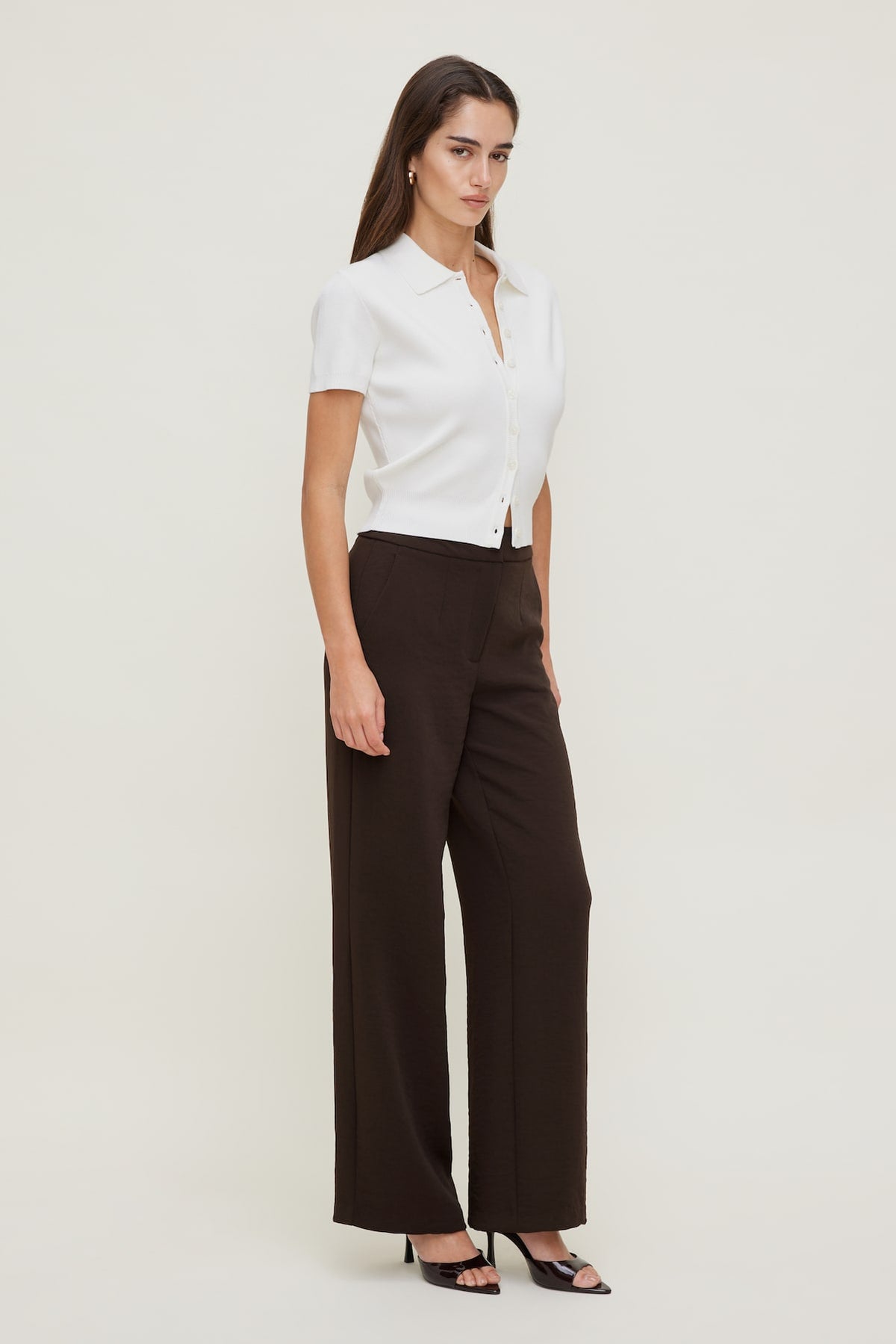 Dynamite Yasmin Airflow Straight Leg Pants Brown