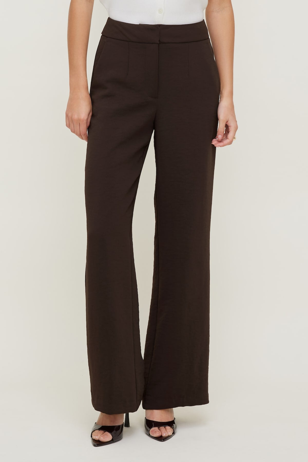 Dynamite Yasmin Airflow Straight Leg Pants Brown
