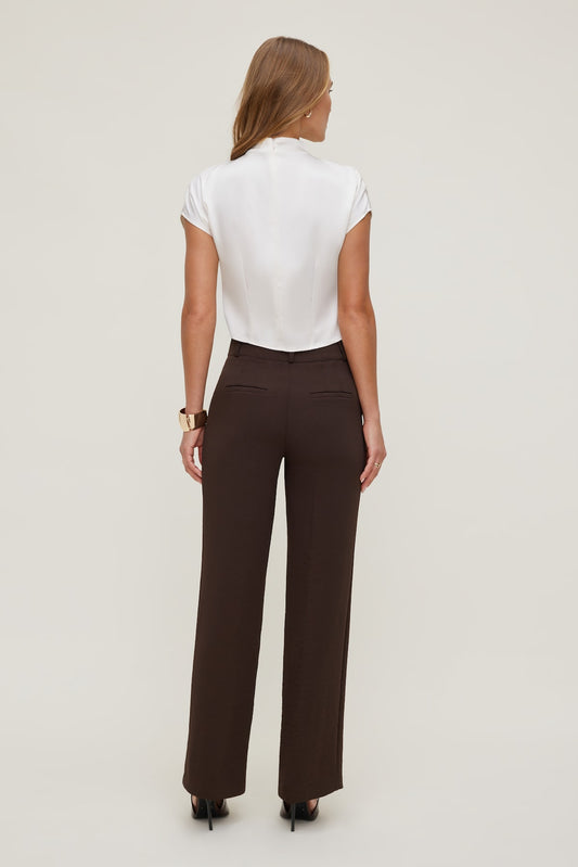 Dynamite Camelia Airflow Clean Straight Leg Pants Brown