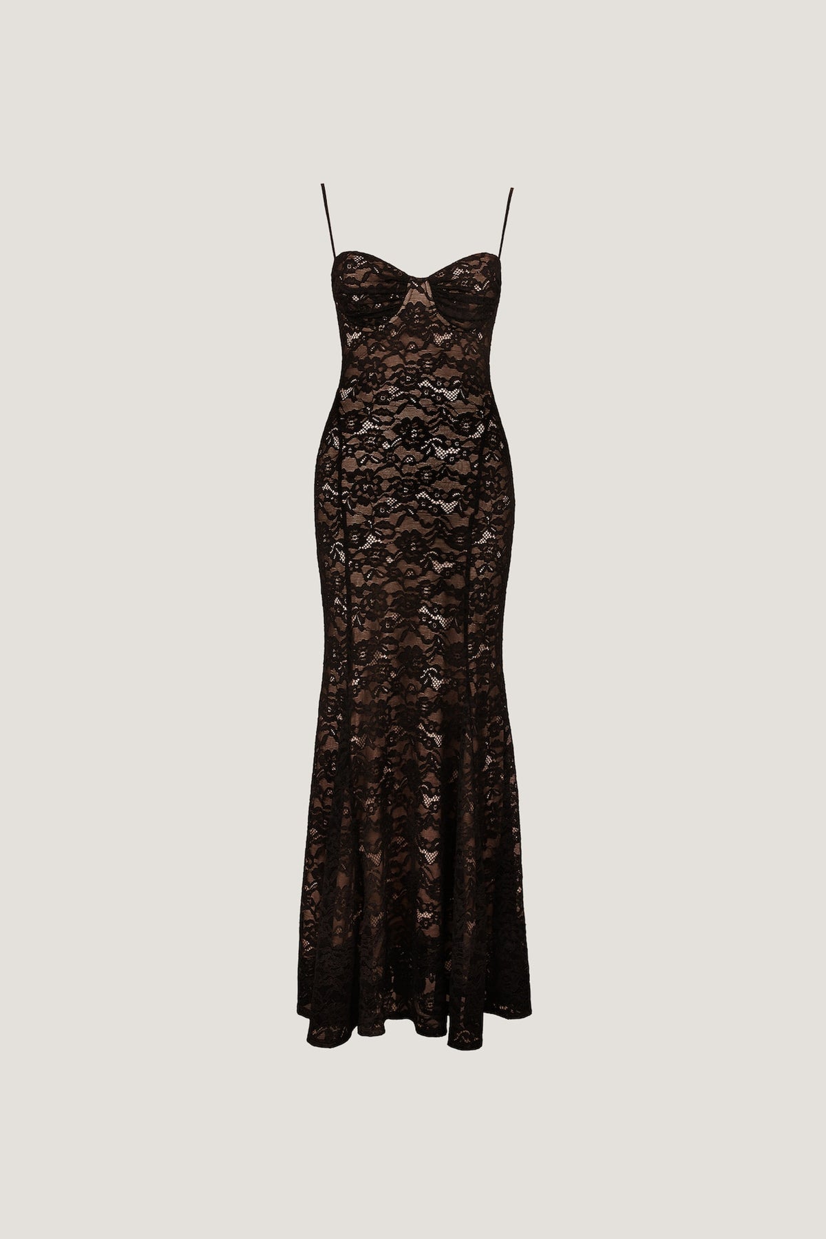 Dynamite Monet Lace Overlay Maxi Dress Black