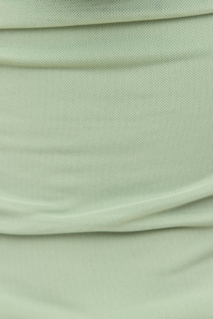 Dynamite Cowl Neck Mesh Halter Top Green