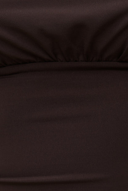 Dynamite Sculpt Cinched Waist Top Brown
