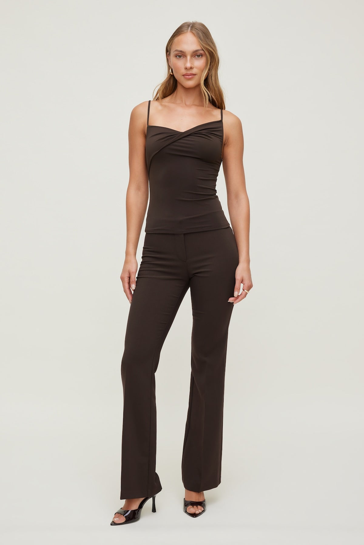 Dynamite Twisted Cami Top Brown