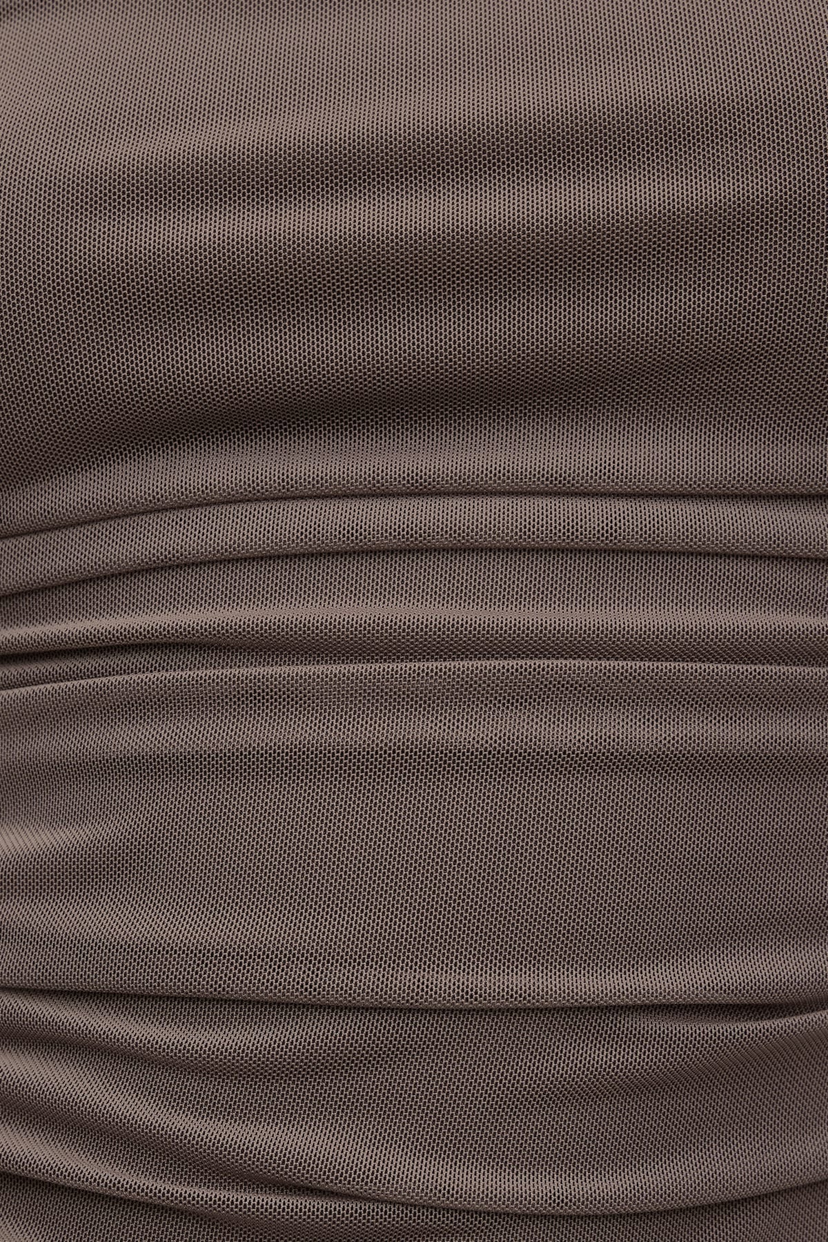 Dynamite Ruched Mesh Tank Top Brown
