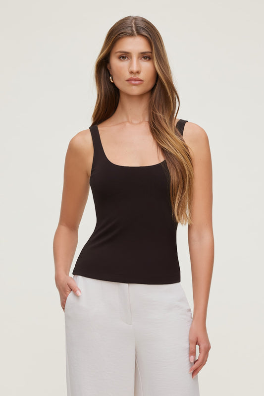 Dynamite Scoop Neck Tank Top Brown