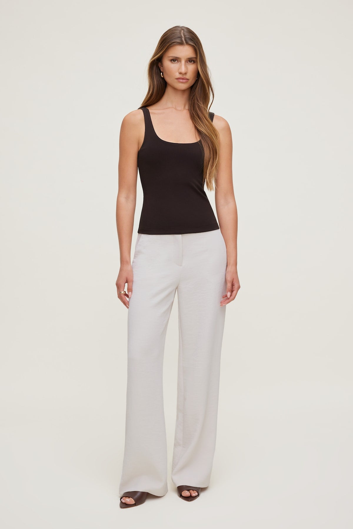 Dynamite Scoop Neck Tank Top Brown